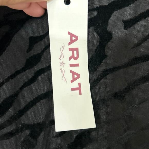 Ariat Black Shadow Mini Dress Velvet Burnout Animal Print Dolman Sleeves New Lrg - Picture 12 of 16